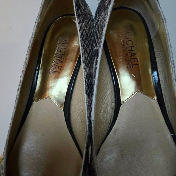 3 For 55 👍🫶 Michael Kors Faux Snakeskin Flats – Size 7.5 – Raised Heel - Picture 3 of 6
